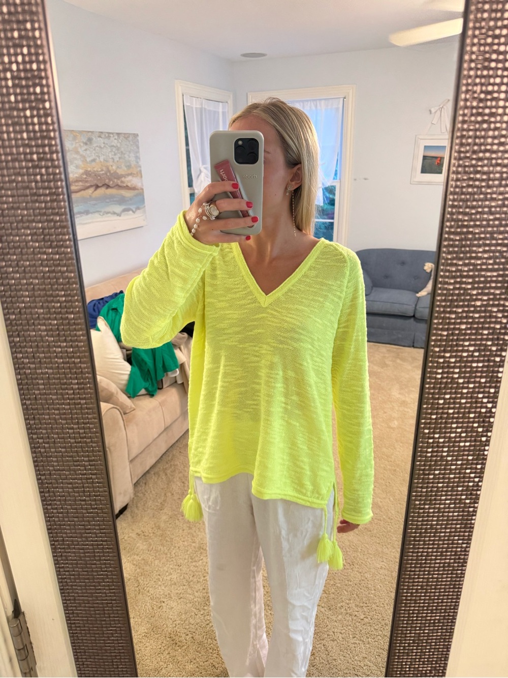 Lilly Pulitzer Jody VNeck Sweater - prickly pear yellow